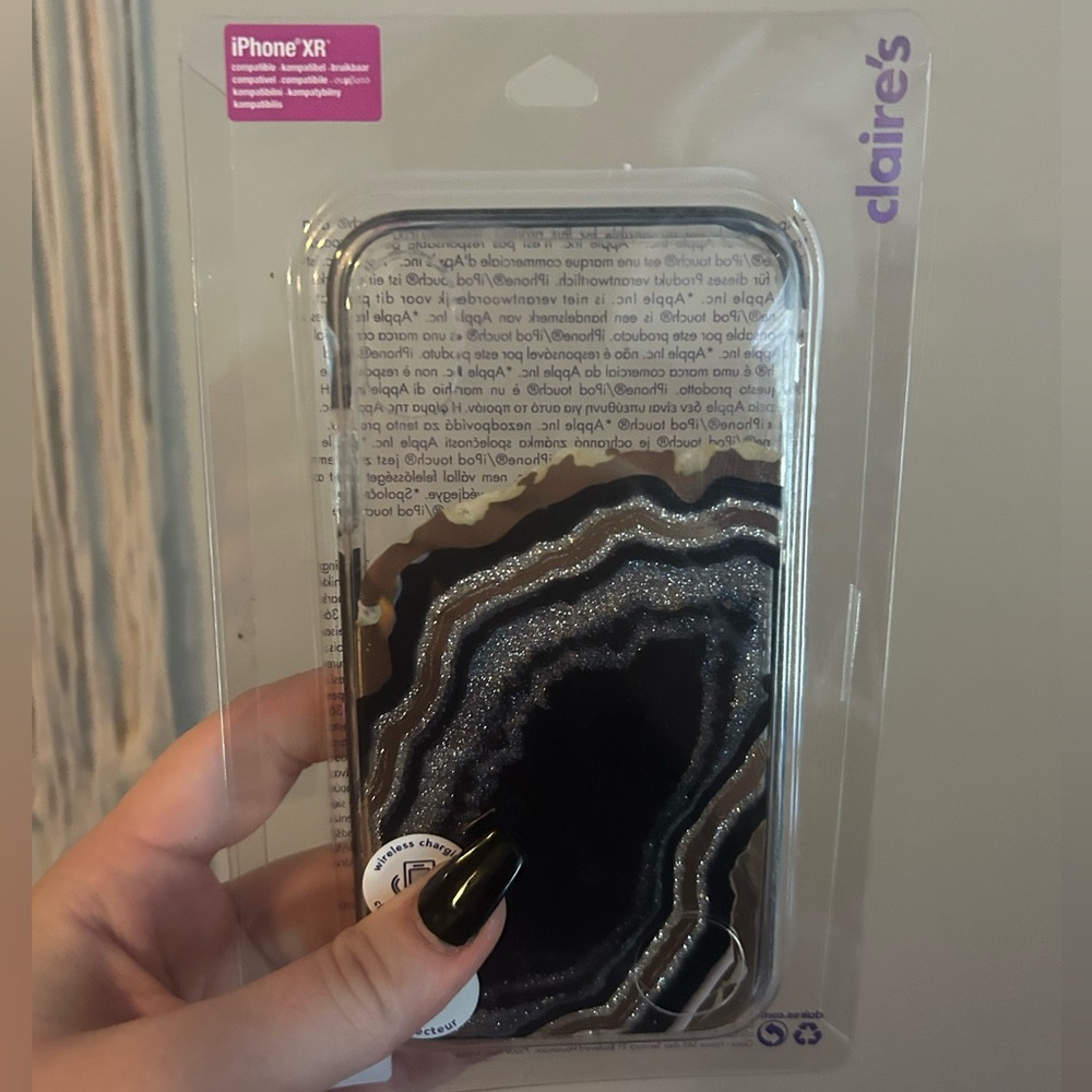 Claire’s Geode Glitter iPhone XR Case NWT 🖤🤎🩶